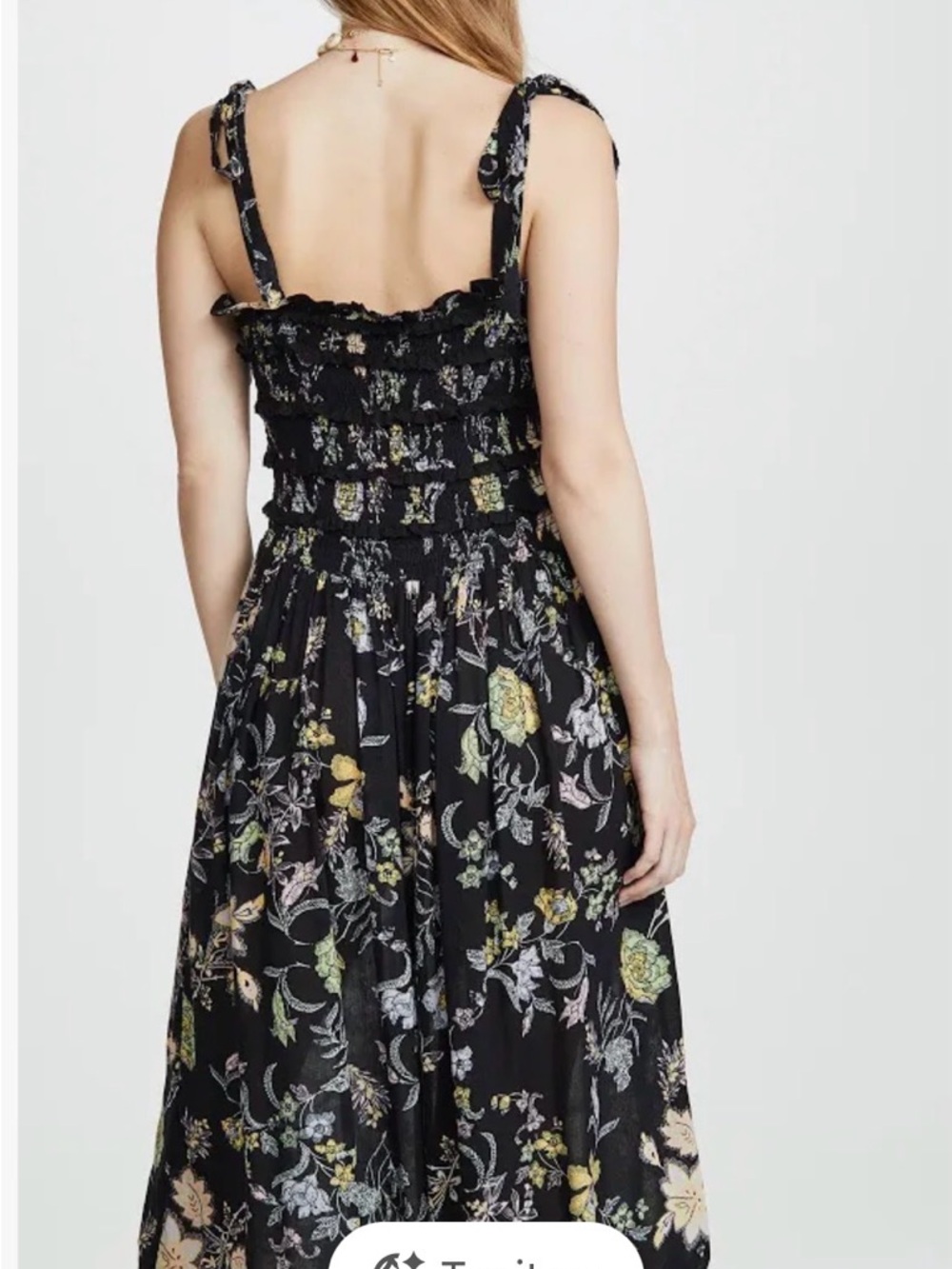 Free People Black Floral Smocked Maxi Dress - Picture 2 of 9
